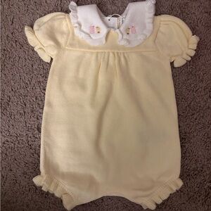 Janie and Jack yellow Bodysuit with Embroidered Collar